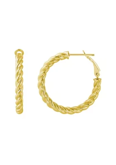 Sterling Silver Twisted Rope Hoop Earrings