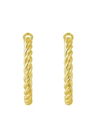 Sterling Silver Twisted Rope Hoop Earrings