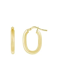 Sterling Silver Oval Hoop Earrings