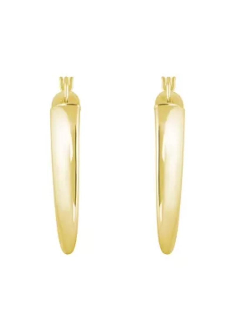 Sterling Silver Tapered Oval Hoop Earrings