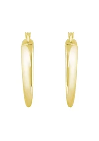 Sterling Silver Tapered Oval Hoop Earrings