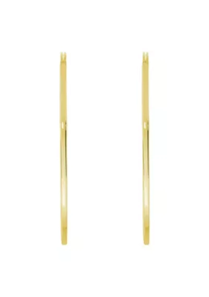 Sterling Silver Hexagon Hoop Earrings