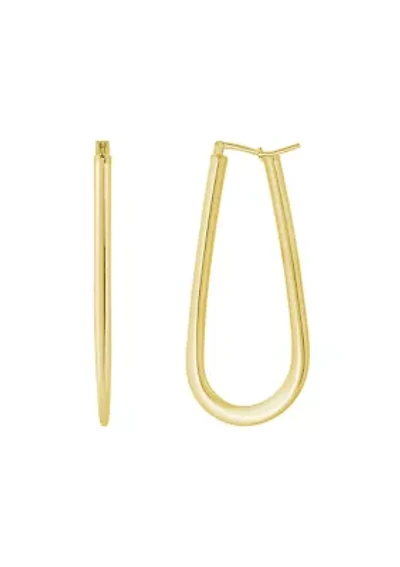 Sterling Silver Teardrop Hoop Earrings