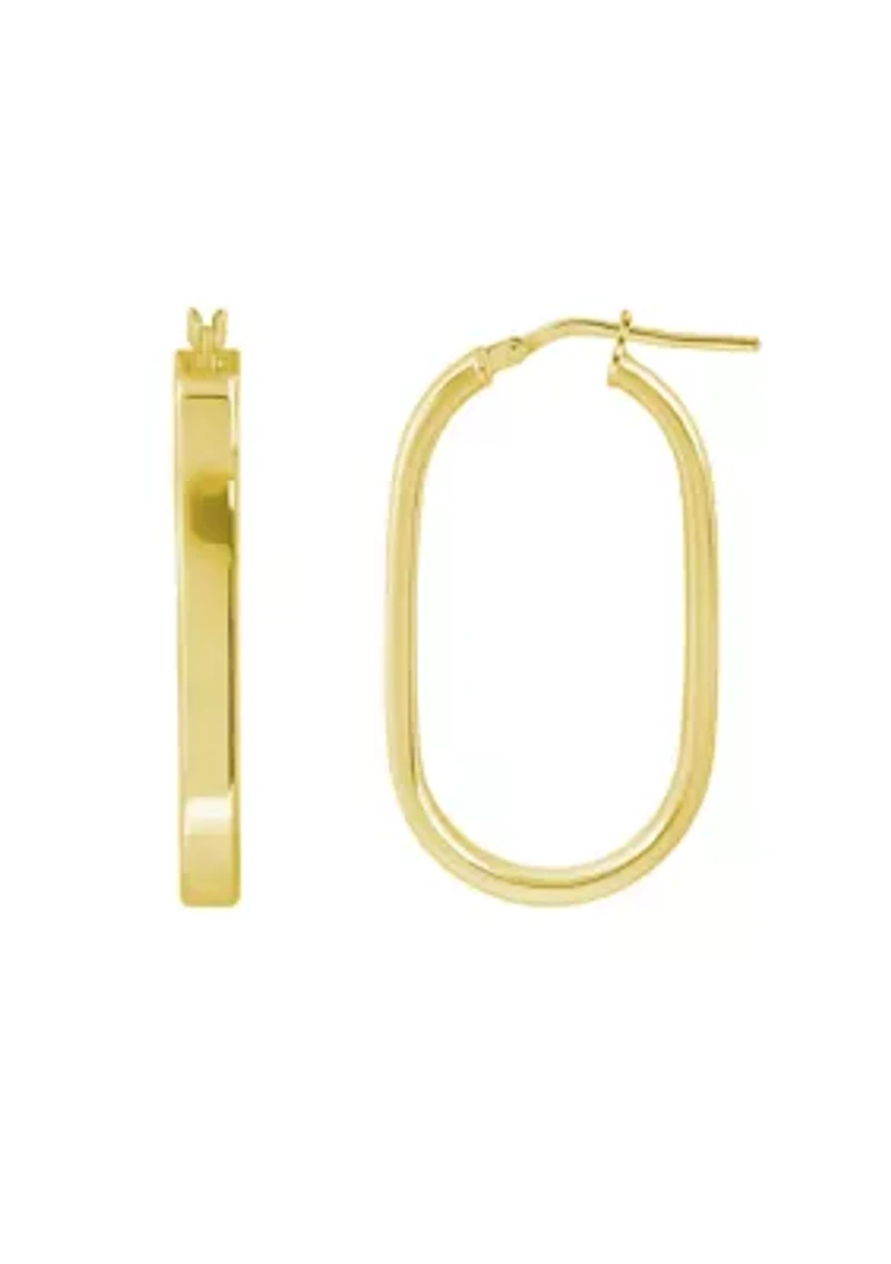 Sterling Silver Oval Hoop Earrings