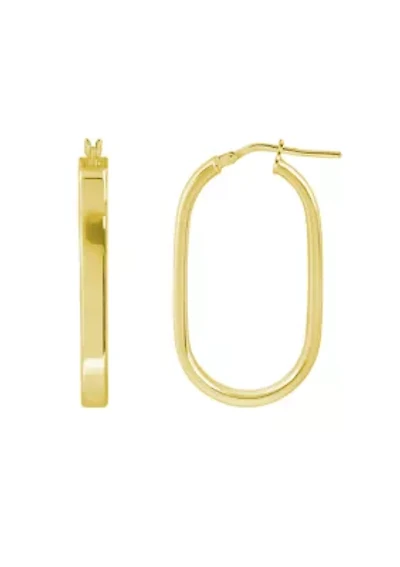 Sterling Silver Oval Hoop Earrings