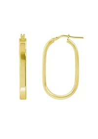 Sterling Silver Oval Hoop Earrings