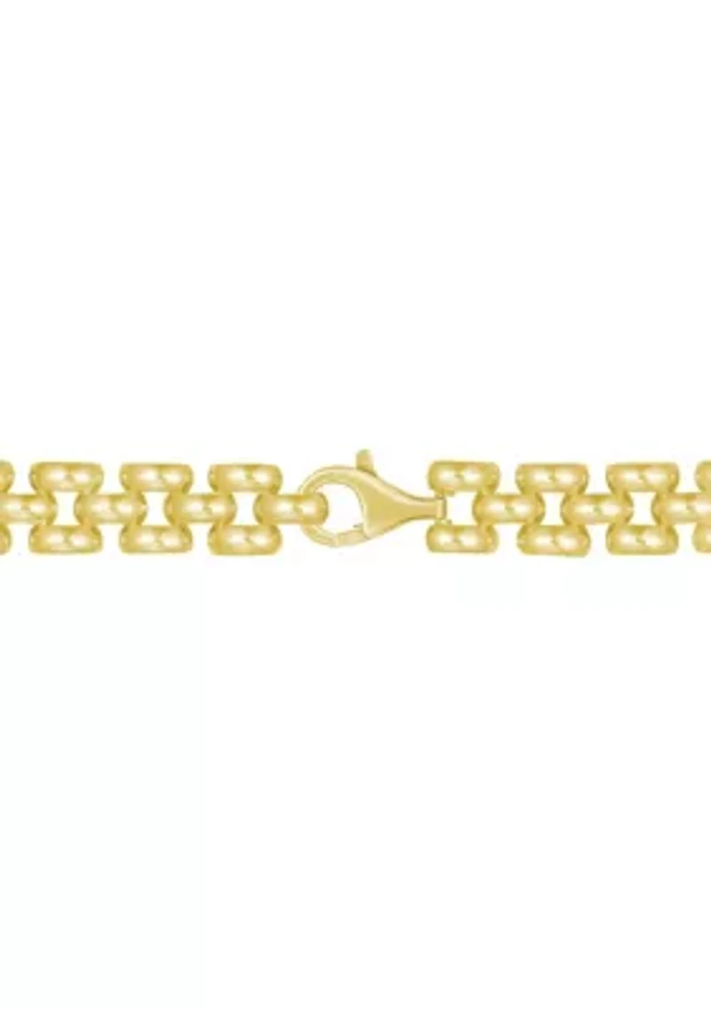 Sterling Silver 3-Row Panther Chain Necklace