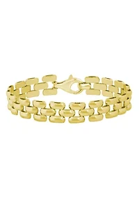 Sterling Silver 3-Row Panther Chain Bracelet