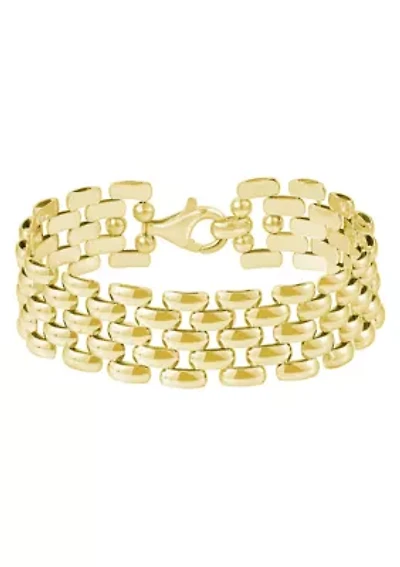 Sterling Silver 5-Row Panther Chain Bracelet