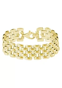 Sterling Silver 5-Row Panther Chain Bracelet