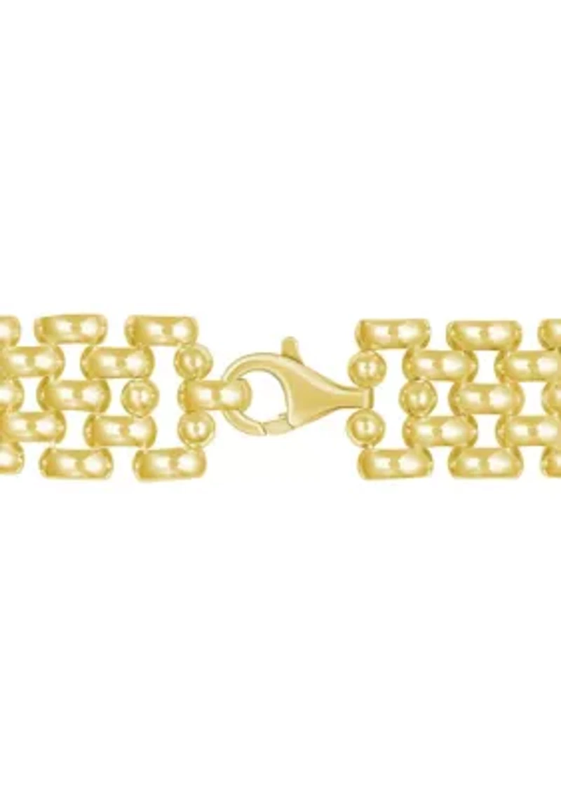 Sterling Silver 5-Row Panther Chain Bracelet