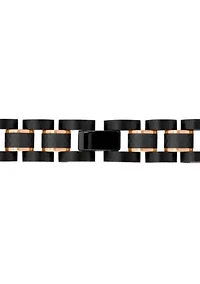 Men's Black and Rose Ion-Plated Stainless Steel and Carbon Fiber Two-Tone Bracelet