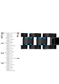 Men's Black and Blue Ion-Plated Stainless Steel and Carbon Fiber Two-Tone Bracelet