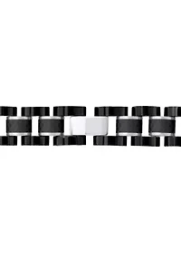 Men's Stainless Steel and Carbon Fiber Cubic Zirconia Two-Tone Bracelet