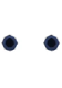 Sterling Silver 5mm Round Sapphire Stud Earrings