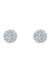 Lab Created Sterling Silver 7mm Round Crystal Ball Stud Earrings
