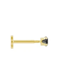 14K Yellow Gold 3mm Round Black Onyx Labret Earring