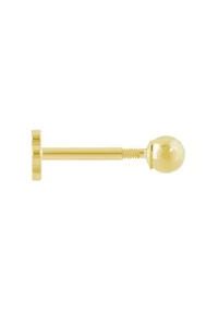 14K Yellow Gold 3mm Round Ball Labret Earring