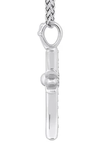 Men's Stainless Steel Cubic Zirconia Cross Pendant