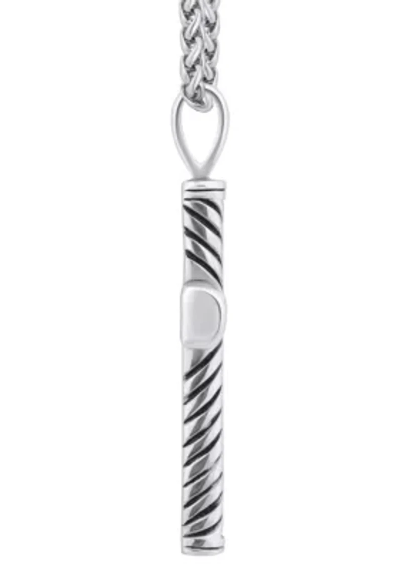 Men's Stainless Steel and Black Ion-Plated Cross Pendant