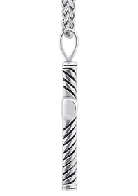Men's Stainless Steel and Black Ion-Plated Cross Pendant