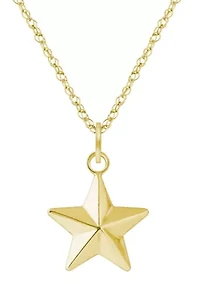 10K Yellow Gold Star Pendant Necklace