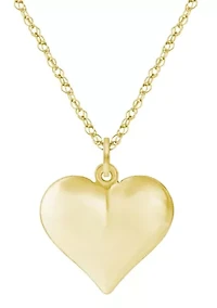 10K Yellow Gold Heart Pendant Necklace