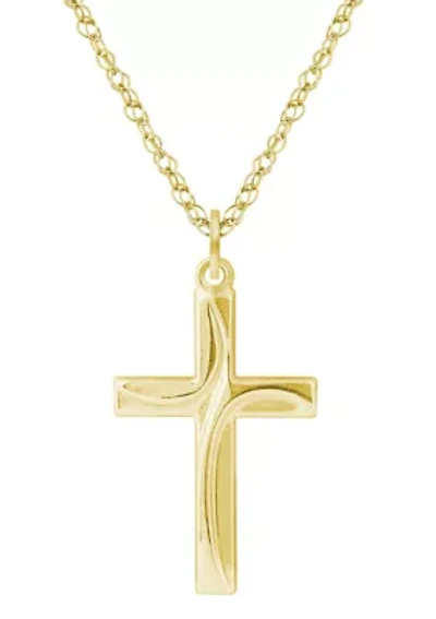 10K Yellow Gold Cross Pendant Necklace