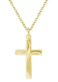 10K Yellow Gold Cross Pendant Necklace