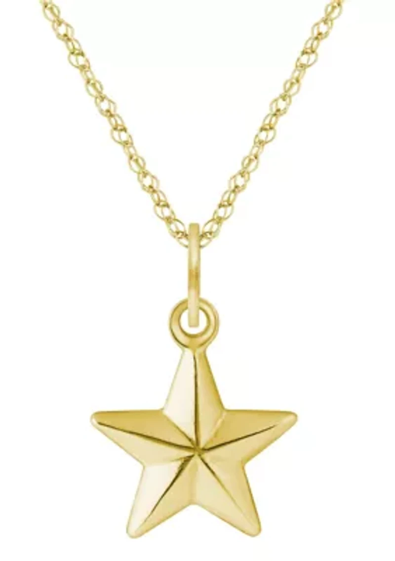 10K Yellow Gold Star Pendant Necklace