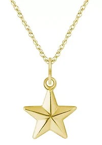 10K Yellow Gold Star Pendant Necklace