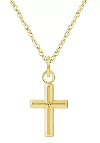 10K Yellow Gold Cross Pendant Necklace