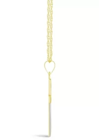 14K Two Tone Gold Cross Pendant Necklace