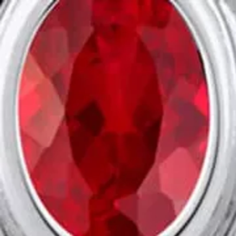 Lab Created Sterling Silver 6x4mm Oval Created Ruby Locket Pendant Necklace