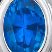 Lab Created Sterling Silver 6x4mm Oval Created Sapphire Locket Pendant Necklace