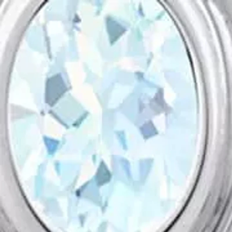 Sterling Silver 6x4mm Oval Aquamarine Locket Pendant Necklace