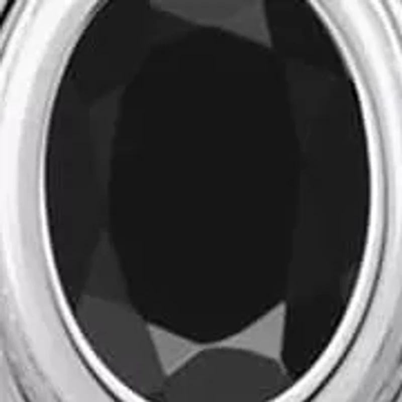 Sterling Silver 6x4mm Oval Black Onyx Locket Pendant Necklace