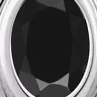 Sterling Silver 6x4mm Oval Black Onyx Locket Pendant Necklace