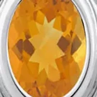 Sterling Silver 6x4mm Oval Citrine Locket Pendant Necklace