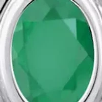 Sterling Silver 6x4mm Oval Emerald Locket Pendant Necklace