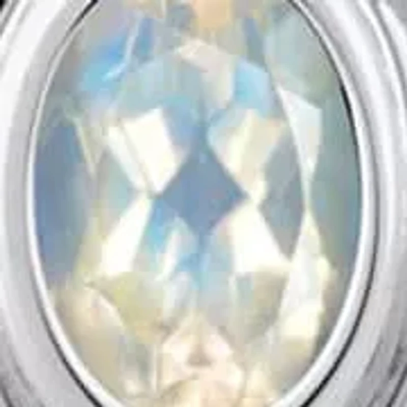 Sterling Silver 6x4mm Oval Moonstone Locket Pendant Necklace