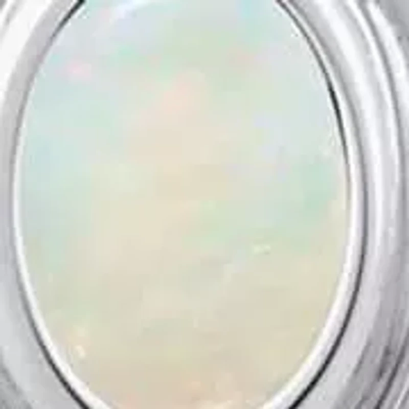 Sterling Silver 6x4mm Oval Opal Locket Pendant Necklace