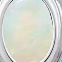 Sterling Silver 6x4mm Oval Opal Locket Pendant Necklace