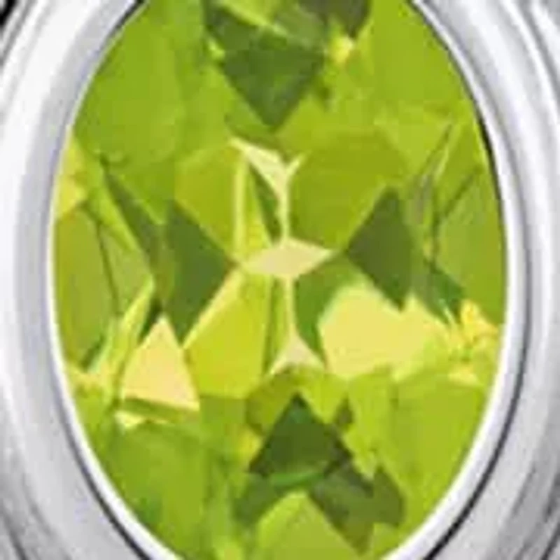 Sterling Silver 6x4mm Oval Peridot Locket Pendant Necklace
