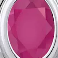 Sterling Silver 6x4mm Oval Ruby Locket Pendant Necklace