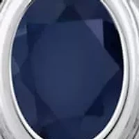 Sterling Silver 6x4mm Oval Sapphire Locket Pendant Necklace