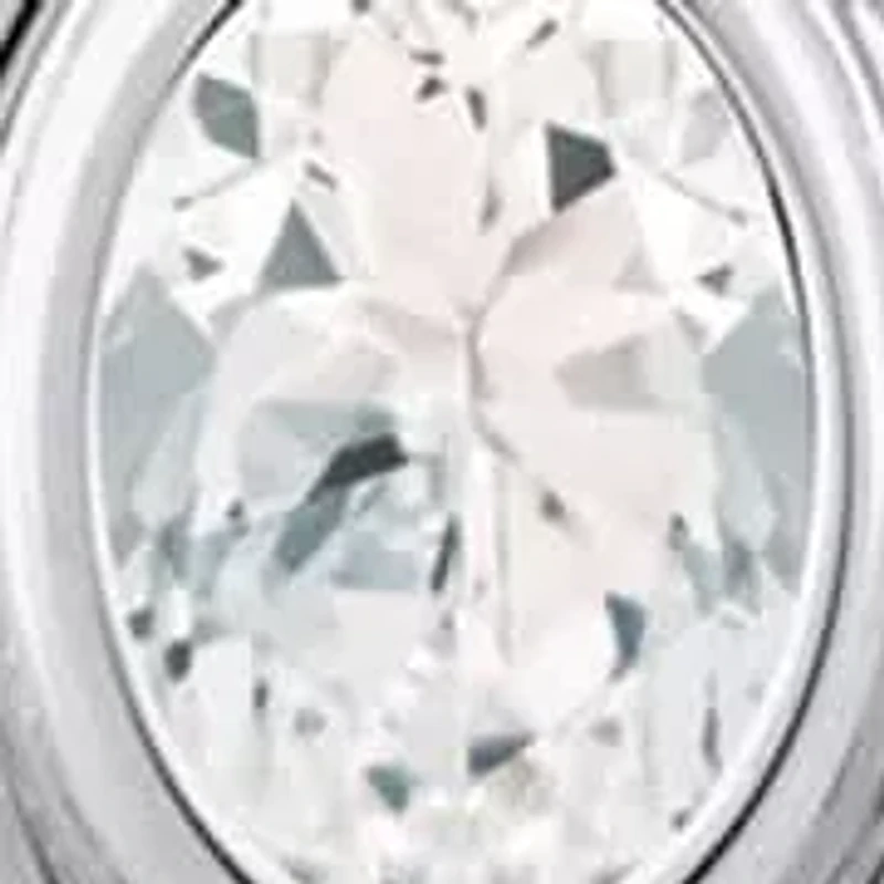 Sterling Silver 6x4mm Oval Topaz Locket Pendant Necklace