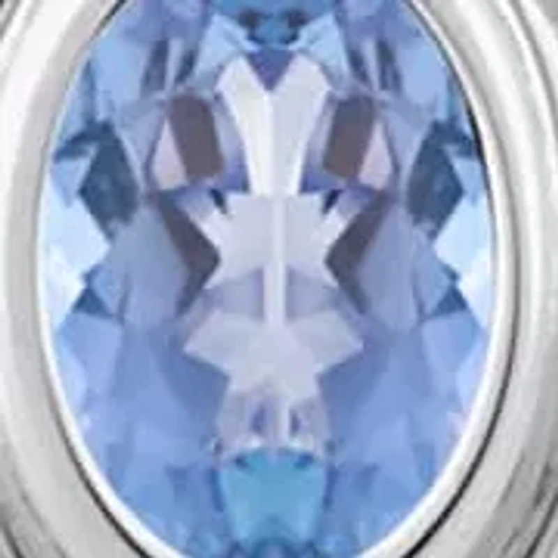 Sterling Silver 6x4mm Oval Tanzanite Locket Pendant Necklace