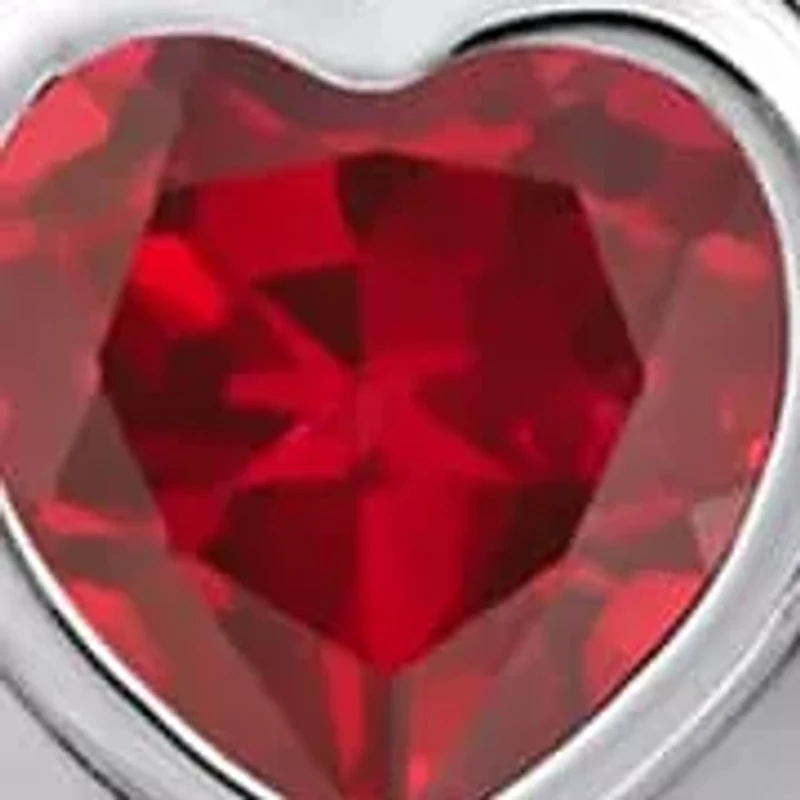 Lab Created Sterling Silver 5mm Heart Shape Created Ruby Locket Pendant Necklace