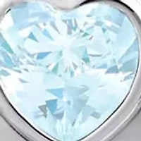 Sterling Silver 5mm Heart Shape Aquamarine Locket Pendant Necklace